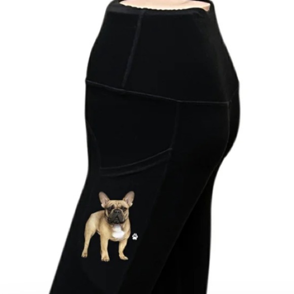 URBAN ATHLETICS Ladies L FRENCH BULLDOG High Rise Leggings With Pockets E&S PET - Picture 5 of 9
